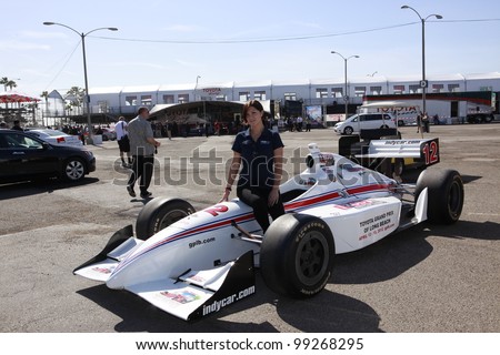 LONG BEACH, CA - APRIL 3: Katherine Legge at the 36th Annual 2012 Toyota Pro/Celebrity Race - Press Practice Day on April 3, 2012 in Long Beach, California