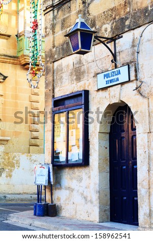 Traditional Maltese Police station, Xewkija, Malta