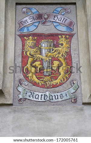 Medieval emblem in Hall in Tyrol