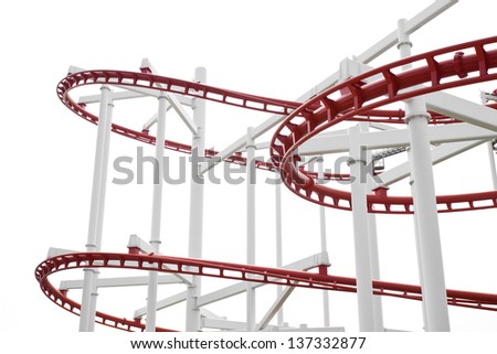 Roller Coaster Track  on white.
