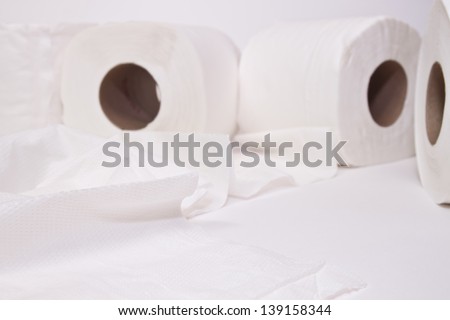 roll tissue paper,Toilet paper isolated on white background