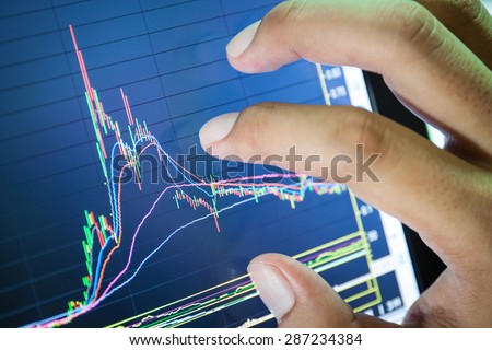 businessman and stock market graph and bar chart price display,Businessman failure in stock market