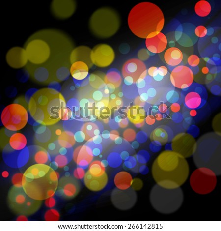 Sparkling and Glow Colored Spots in Black Background
