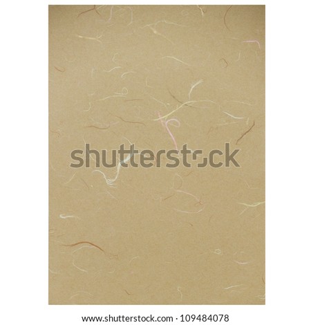 Light brown rice paper texture on white background.