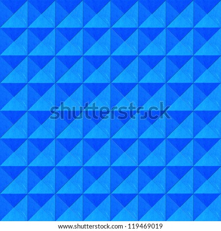 Rice paper cut blue prismatic ornament on white background
