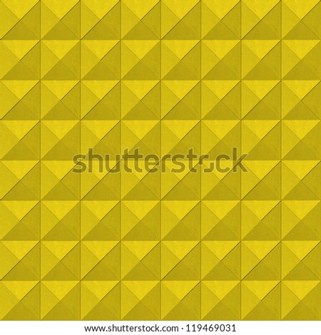 Rice paper cut yellow prismatic ornament on white background