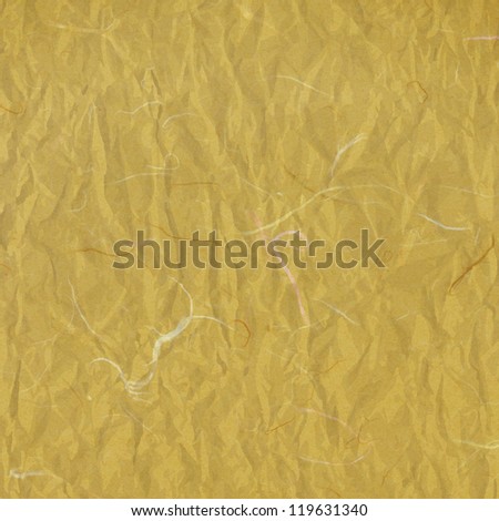 old yellow crumpled rice paper texture background