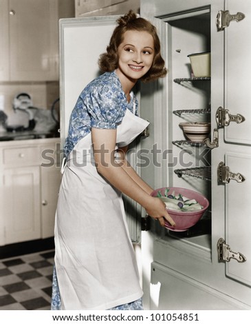 Portrait of woman in kitchen