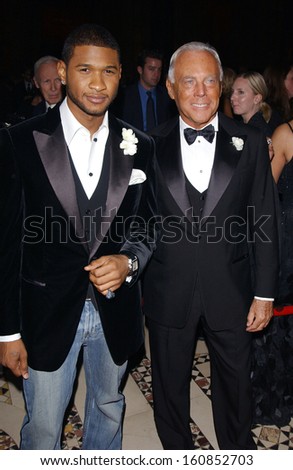 Usher, Giorgio Armani at The Conceptualist Fashion Group INTERNATIONAL 21ST ANNUAL NIGHT OF STARS at Cipriani\'s, NY, Oct 28, 2004
