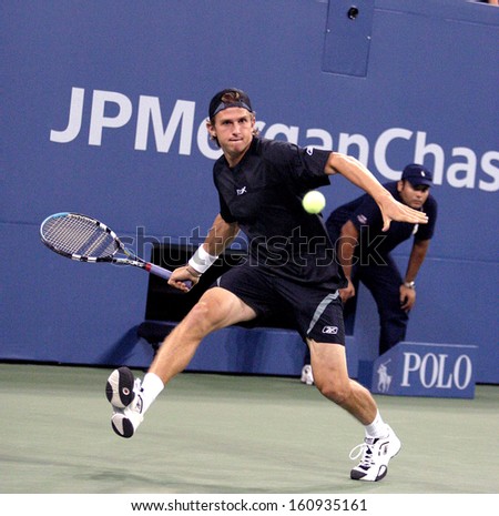 Igor Andreev inside for US Open Tennis Tournament, Arthur Ashe Stadium, Flushing, NY, September 01, 2005