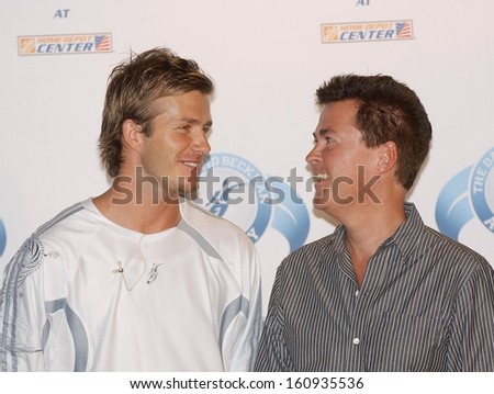 David Beckham, Simon Fuller at the press conference for David Beckham Launches Home Depot Soccer Academy, The Home Depot Center Stadium Club, Carson, CA, June 02, 2005