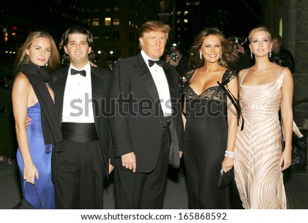 Vanessa Haydon, Donald Trump Jr, Donald Trump, Melania Trump, Ivanka Trump at The Fashion Group International\'s Night of Stars, Cipriani Restaurant 42nd Street, New York, October 27, 2005