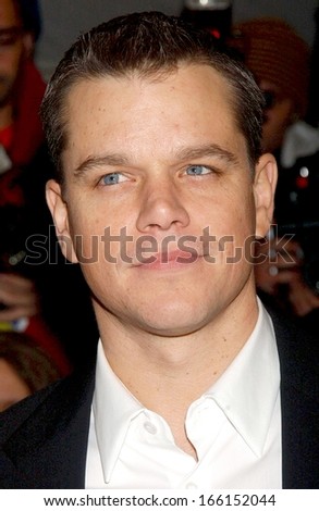 Matt Damon at Premiere of THE GOOD SHEPHERD, Ziegfeld Theatre, New York, NY, December 11, 2006