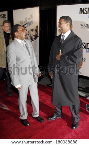 Spike Lee, Denzel Washington at THE INSIDE MAN Premiere, The Ziegfeld Theatre, New York, NY, March 20, 2006