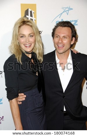 Sharon Stone, Christian Slater at Hollywood Film Festival 10th Annual Hollywood Awards, The Beverly Hilton Hotel, Beverly Hills, CA, October 23, 2006