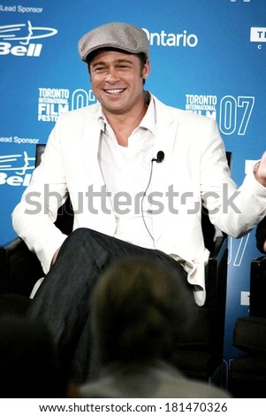 Brad Pitt at press conference for THE ASSASSINATION OF JESSE JAMES BY THE COWARD ROBERT FORD Press Conference at 32nd Annual Toronto International Film Festival, Four Seasons Hotel, Sept 08, 2007