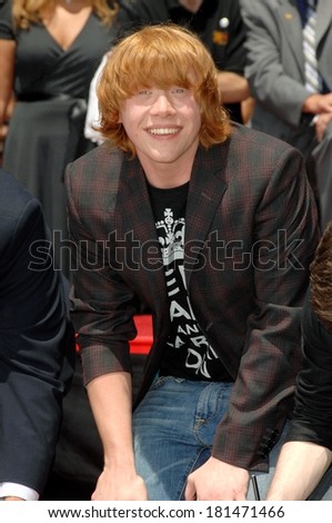 Rupert Grint at the induction ceremony for Harry Potter Foot-Print and Wand-Print Ceremony, Grauman\'s Chinese Theatre, Los Angeles, CA, July 09, 2007