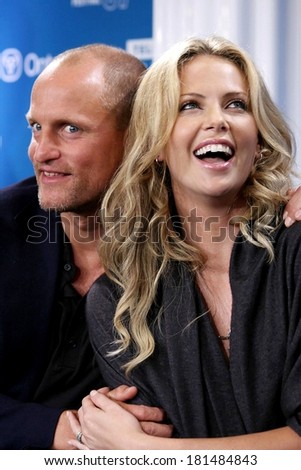 Charlize Theron, Woody Harrelson at the press conference for BATTLE IN SEATTLE Press Conference at the 32nd Annual Toronto International Film Festival, Sutton Place Hotel, Toronto September 09, 2007