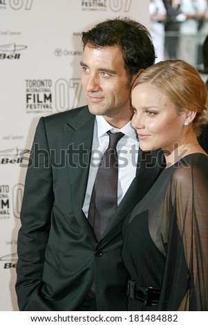 Clive Owen, Abbie Cornish at ELIZABETH THE GOLDEN AGE Gala Premiere at the 32nd Annual Toronto International Film Festival, Roy Thomson Hall, Toronto September 09, 2007
