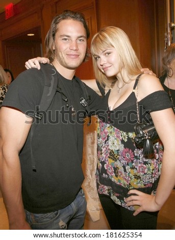 Taylor Kitsch, Aimee Teegarden inside for Day 2 - LUCKY Club Gift Lounge for the 2007-2008 TV Network Upfronts, The Ritz Carlton Hotel, New York, NY, May 15, 2007