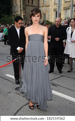 Keira Knightley, wearing an Alexander McQueen dress, at THE DUCHESS Gala Premiere, Roy Thomson Hall, Toronto, ON, September 07, 2008
