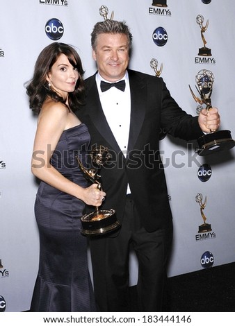 Tina Fey, Alec Baldwin in the press room for PRESS ROOM - 60th Annual Primetime Emmy Awards, Nokia Theatre, Los Angeles, CA, September 21, 2008