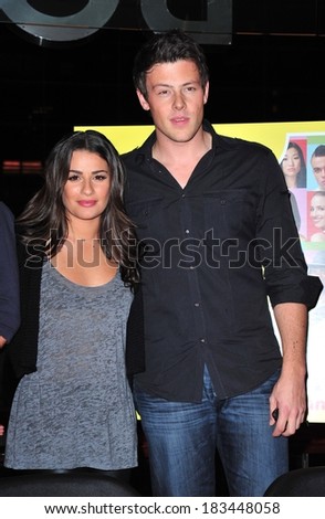 Lea Michele, Cory Monteith at GLEE The Music, Vol 1 Cast CD Signing, Borders Book Store at Time Warner Center, New York November 3, 2009
