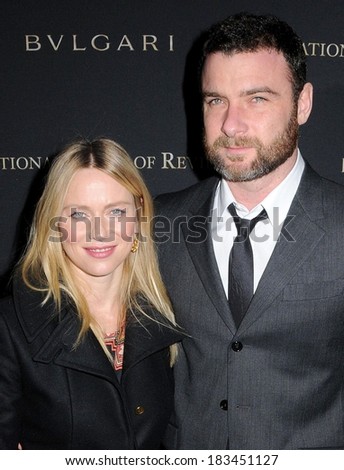 Naomi Watts, Liev Schreiber at 2008 National Board of Review of Motion Pictures Awards, Cipriani Restaurant 42nd Street, New York, NY, January 14, 2009