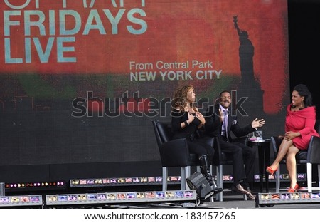 Mariah Carey, Nick Cannon, Oprah Winfrey at talk show appearance for The Oprah Winfrey Show Fridays Live From New York, Rumsey Playfield in Central Park, New York September 18, 2009