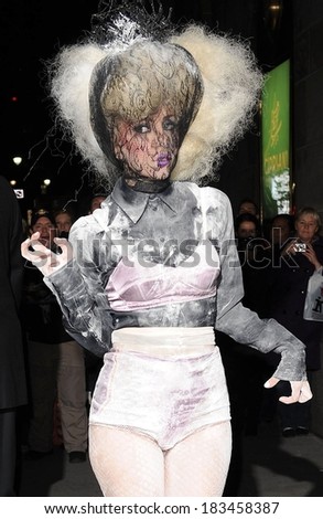 Lady Gaga, in a Marc Jacobs bra and panties, at The Accessories Council 13th Annual ACE Awards, Cipriani Restaurant 42nd Street, New York November 2, 2009