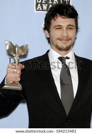 James Franco in the press room for PRESS ROOM - Film Independent\'s 2009 Spirit Awards, on the beach, Santa Monica, CA 2/21/2009