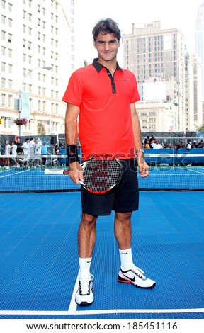 Roger Federer at a public appearance for NIKE Unveiles 2009 US OPEN Looks, 23rd Street and Broadway in Manhattan, New York, NY August 26, 2009