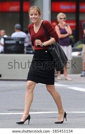 Rachel McAdams on location for MORNING GLORY Film Shoot, Empire Hotel in the Upper West Side, Manhattan, NY July 26, 2009