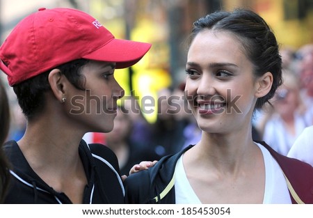 Halle Berry, Jessica Alba at a public appearance for 13th Annual EIF Revlon Run/Walk For Women, Times Square to Central Park, New York, NY May 1, 2010