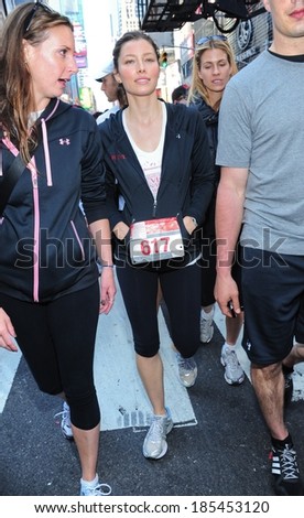 Jessica Biel at a public appearance for 13th Annual EIF Revlon Run/Walk For Women, Times Square to Central Park, New York, NY May 1, 2010