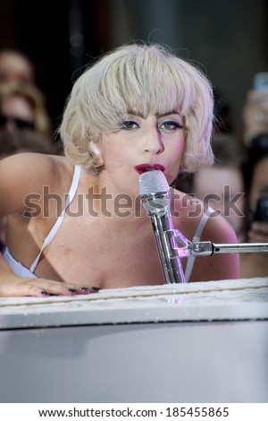Lady Gaga on stage for NBC Today Show Concert with Lady Gaga, Rockefeller Plaza, New York, NY July 9, 2010