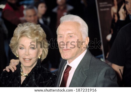 Ann and Kirk Douglas at premiere of IT RUNS IN THE FAMILY, NY 4/13/2003