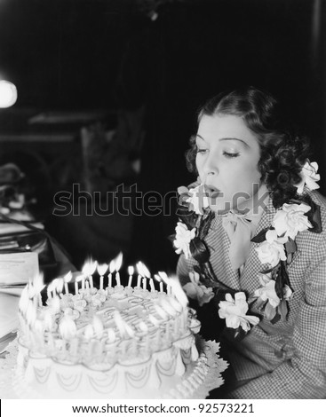 Blowing Birthday Cake