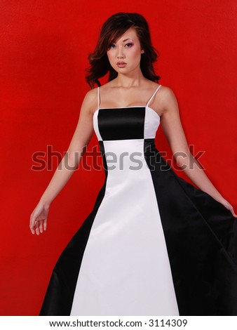 Asian woman formal fashion