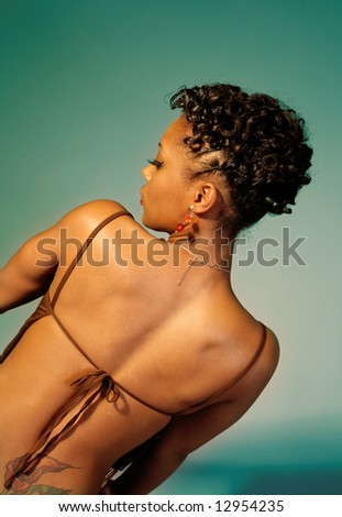 Beautiful African American Woman from Behind