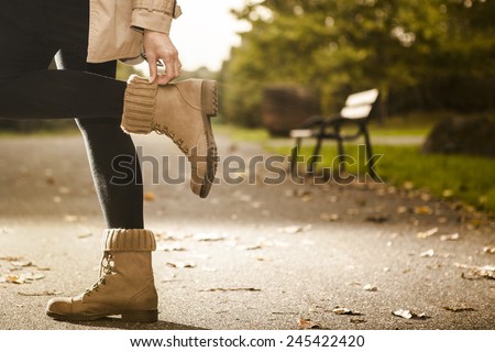 autumn shoes in the park