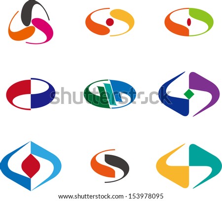 Design wave logo element Abstract vector tai chi template set Design wave logo element Abstract vector tai chi template set