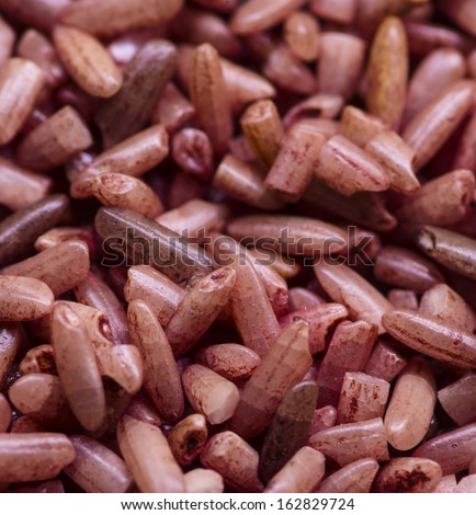 Monascus purpureus is a species of red yeast that is purplish-red in color. Often used to make healthy food.