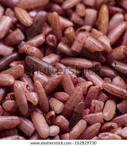 Monascus purpureus is a species of red yeast that is purplish-red in color. Often used to make healthy food.