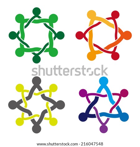 Abstract people icon. Design vector people logo element. You can use in the media, mobile, public groups, alliances, environmental, mutual aid associations and other social welfare agencies.