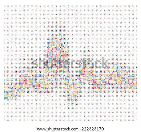 Square waveform background. Colorful halftone vector sound waves. You can use in club, radio, pub, party, DJ, concerts, recitals or the audio technology advertising background.