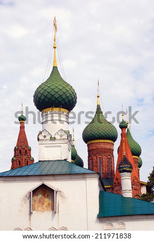 View of an old Russian orthodox church building. Taken in Yaroslavl, Russia.