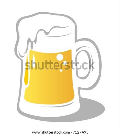 stock vector Ornate beer mug isolated on a white background