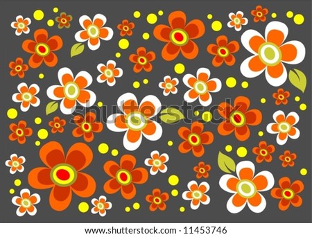 cartoon flowers background. stylized cartoon flowers