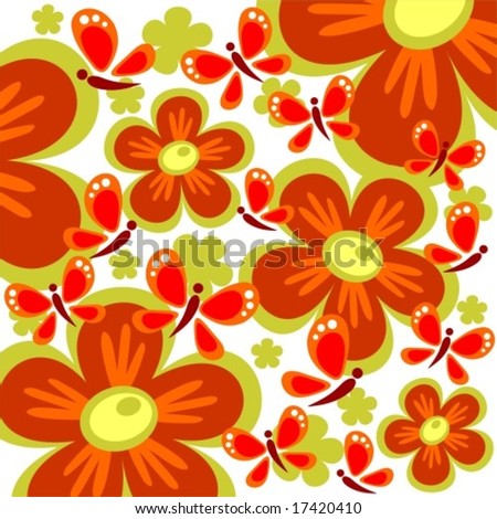 flowers cartoon pictures. Cartoon red flowers and